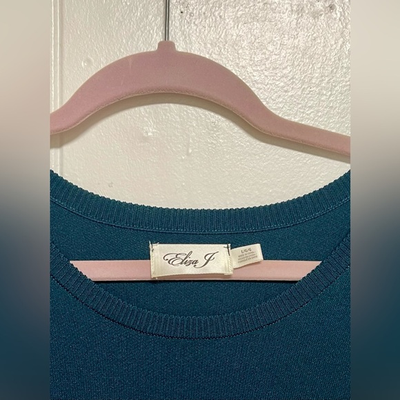 Eliza J Crew Neck Fit & Flare Sweater Midi Dress Sz Large - Picture 3 of 7